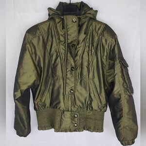 Vintage NILS Skiwear women's green ski coat size 14